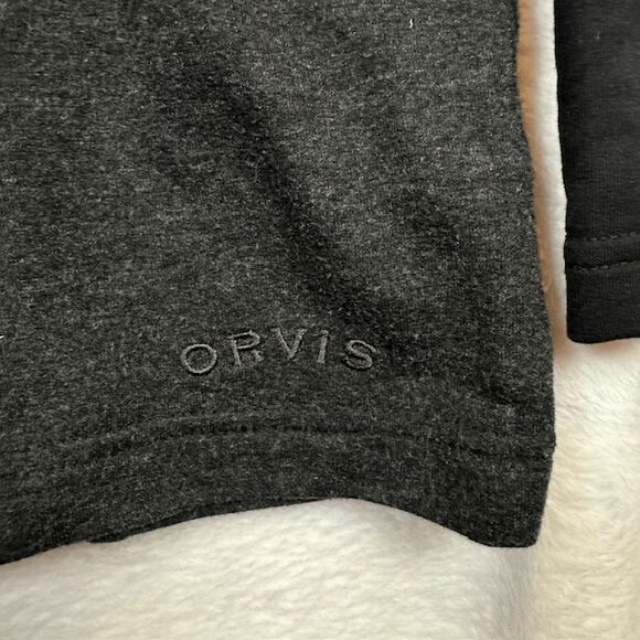 Orvis Classic Collection Raglan Tee Long Sleeve Gray / Black Men's Size XL - Picture 3 of 11